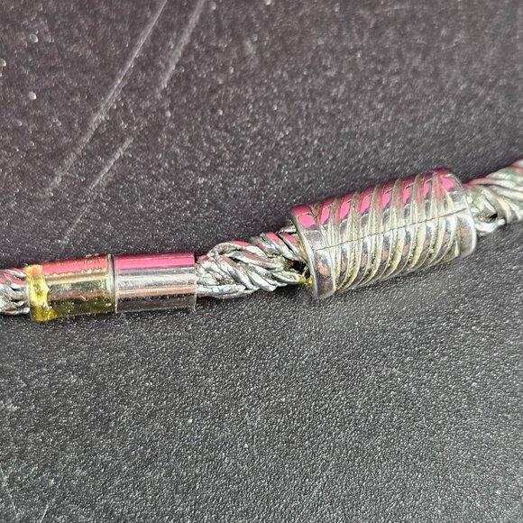 Twisted Rope Chain Necklace Silver-Tone Jewelry Sparkly Bling Magnetic Clasp 17" - Picture 5 of 9